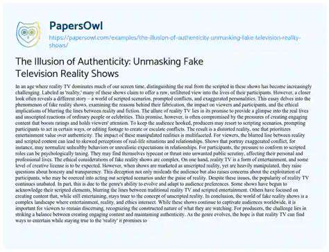 AuthenticityandtheIllusionofReality